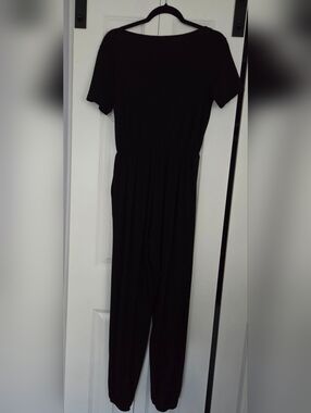 Classic Black Short-Sleeve Jumpsuit